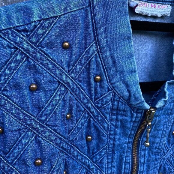 Vintage Megan Moore Studded Fashion Jean Jacket - Picture 6 of 8